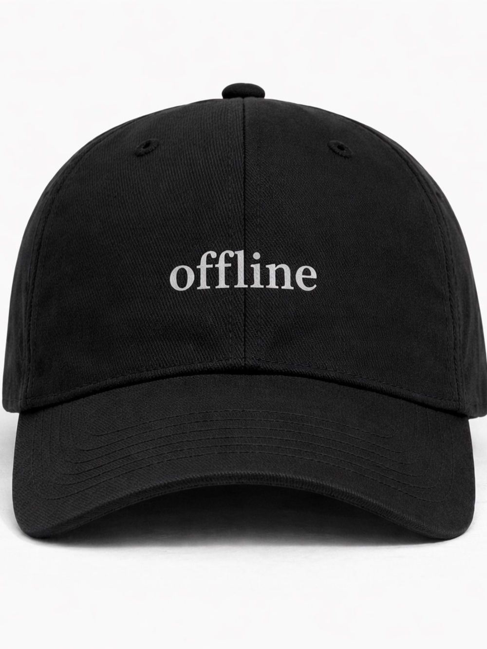 🚫 Offline Embroidered Baseball Cap Dad Hat Minimal Aesthetic Neutral Adjustable